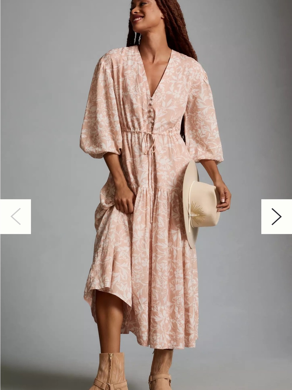 Erin Fetherston for Anthropologie Macey V Neck Maxi Dress Size small